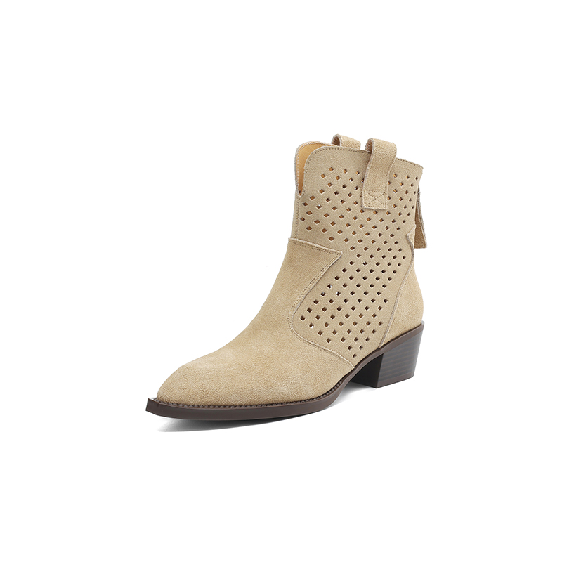 Beige Western Boots