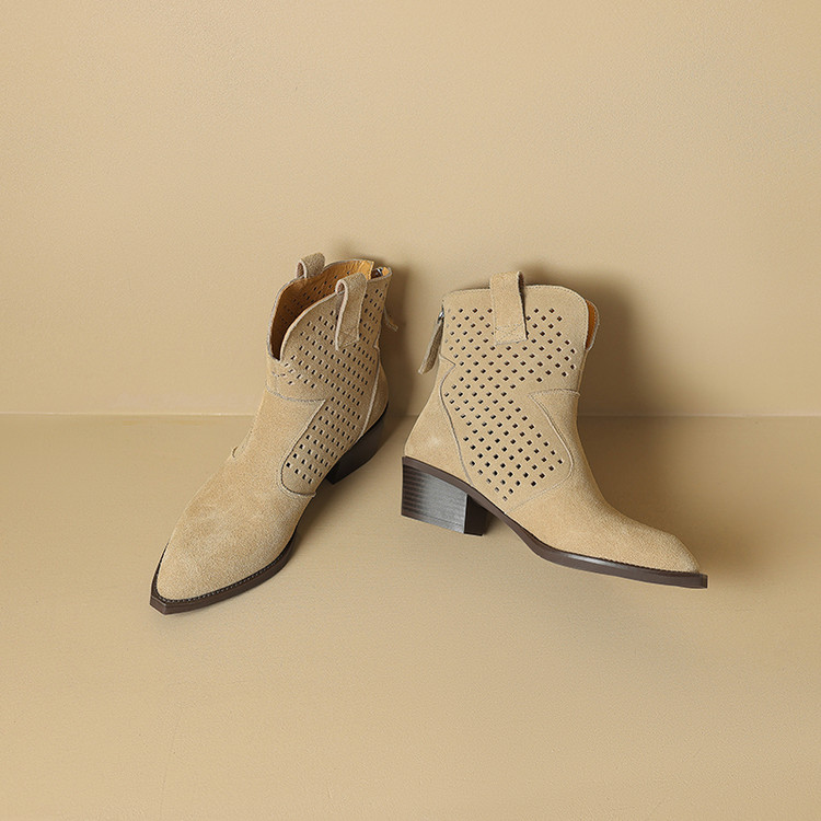 Beige Western Boots