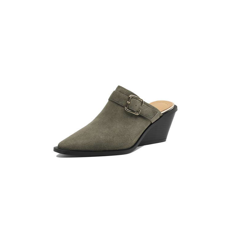 Dark Green Mules