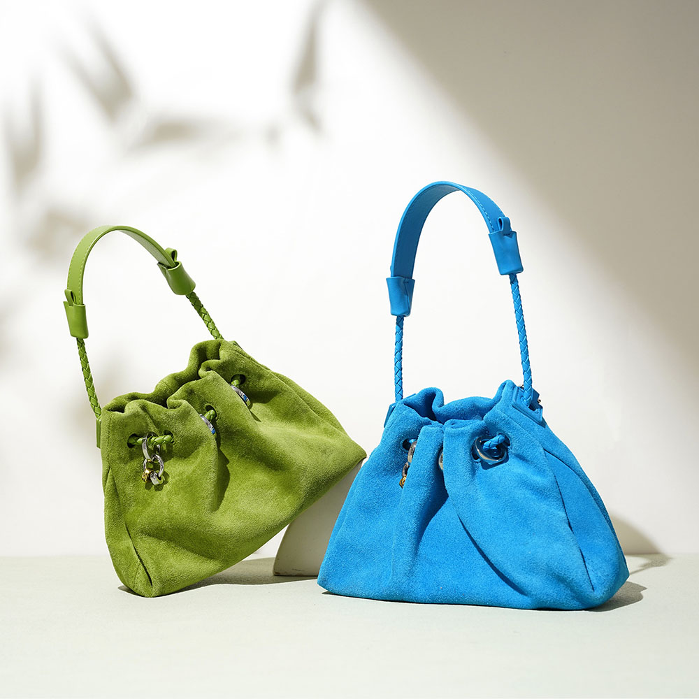 Suede leather bag