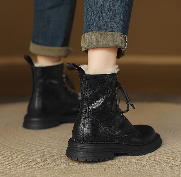 Wool Black Boots