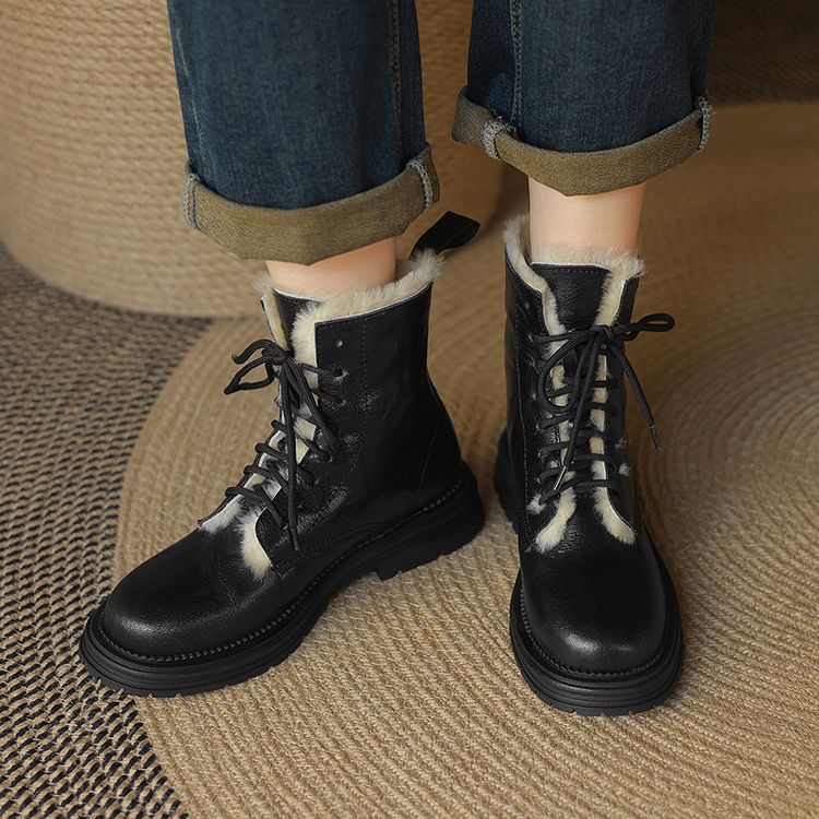 Wool Black Boots