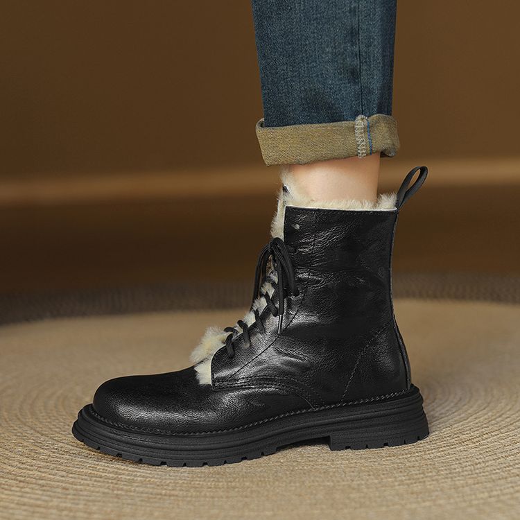 Wool Black Boots
