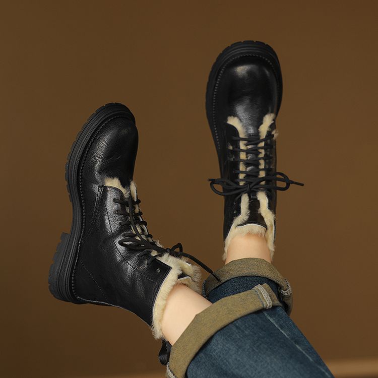 Wool Black Boots