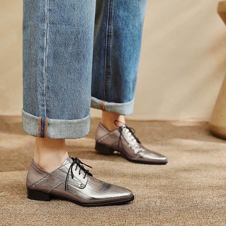 Metallic Silver Flats