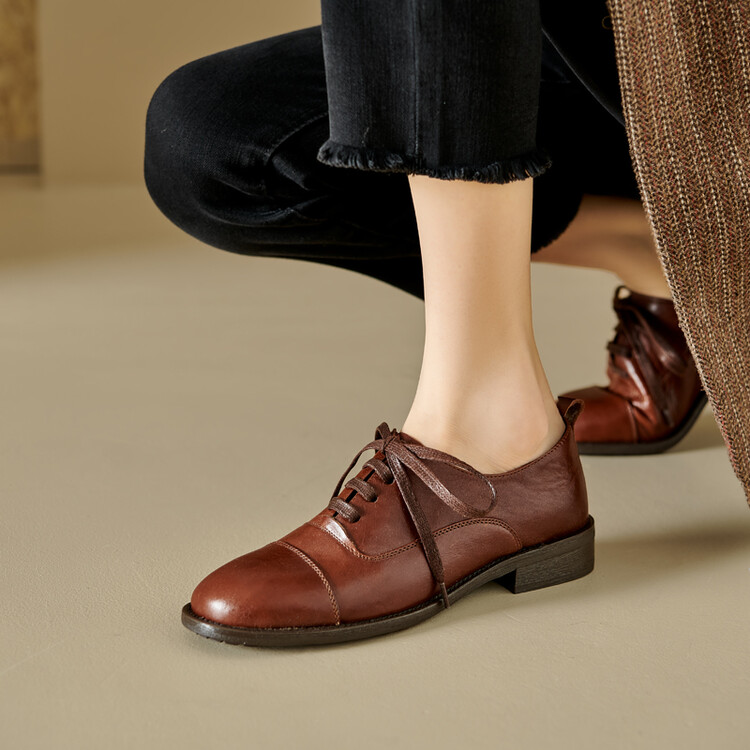 Brown Lace-up Loafers