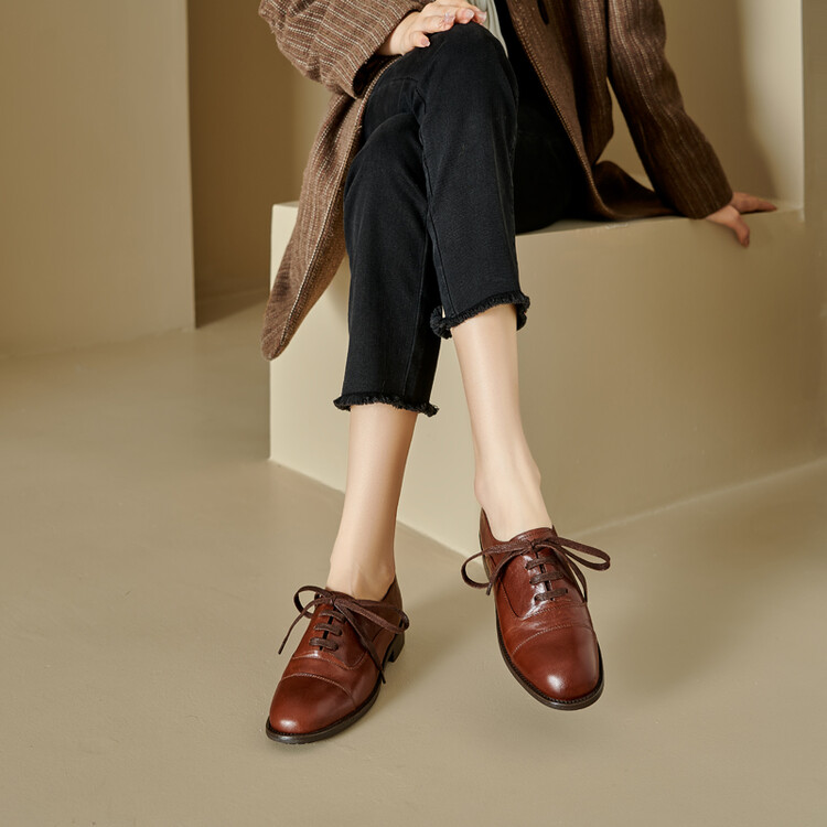 Brown Lace-up Loafers