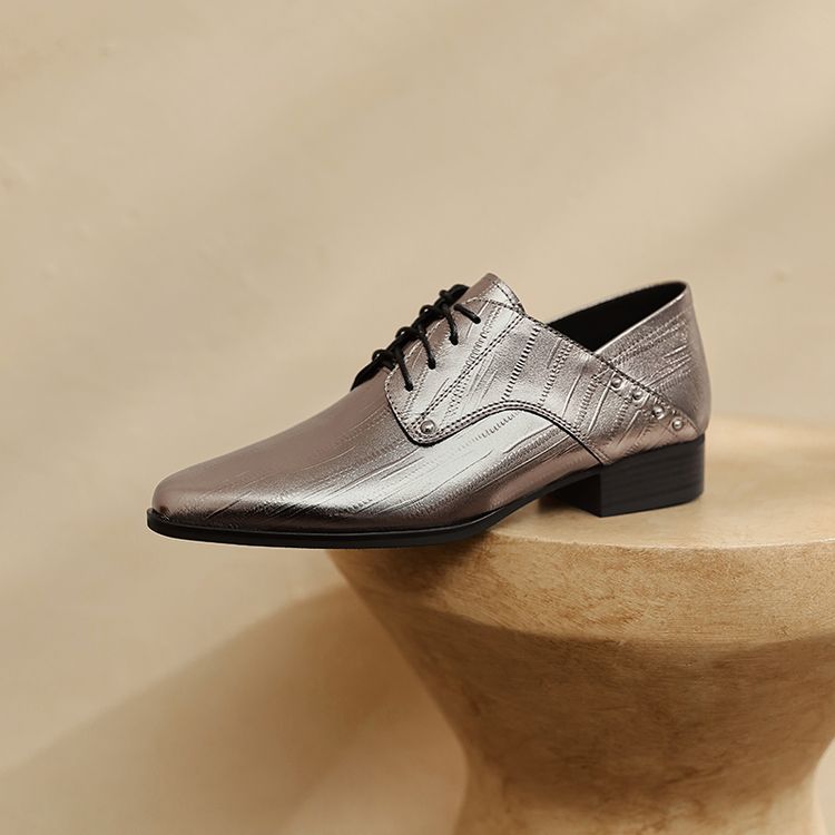 Metallic Silver Flats