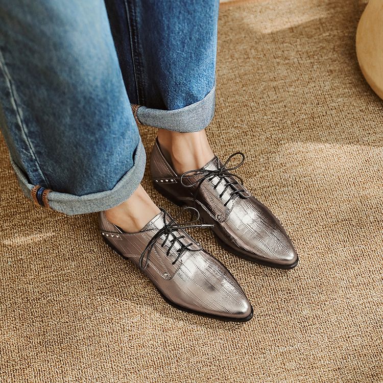 Metallic Silver Flats