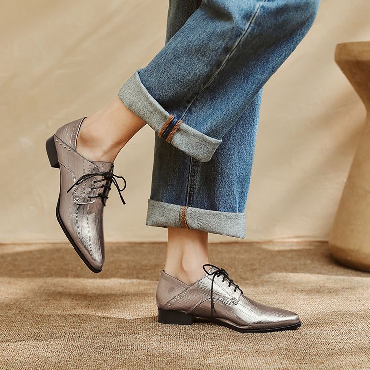 Metallic Silver Flats