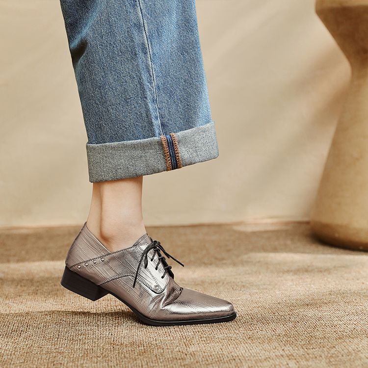 Metallic Silver Flats
