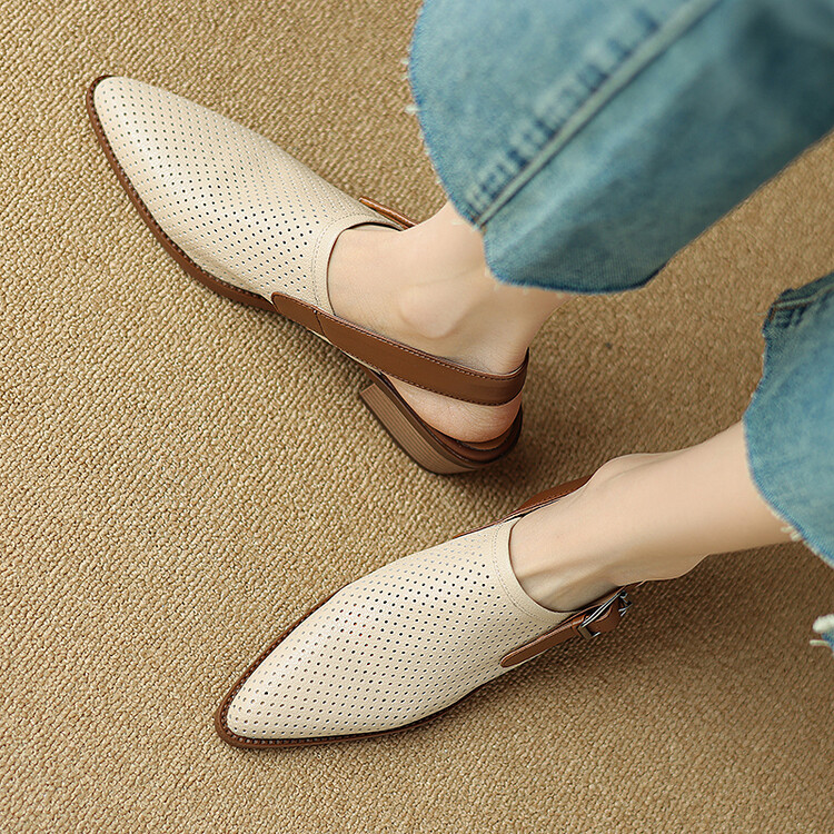 Cream Slingback Shoes