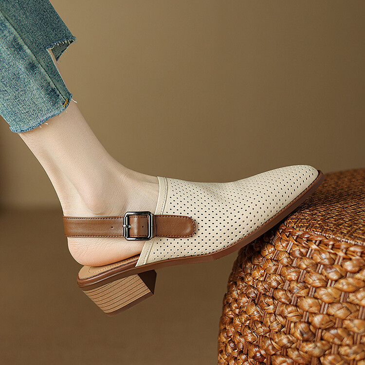 Cream Slingback Shoes