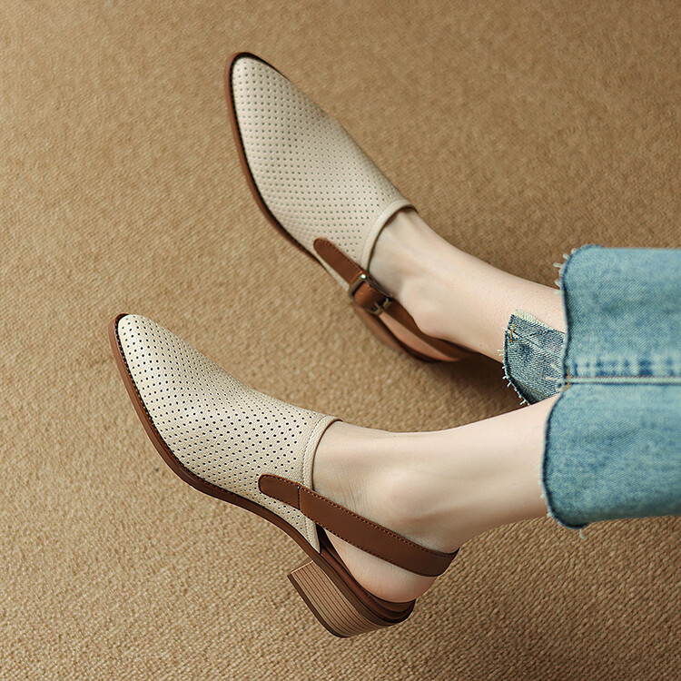 Cream Slingback Shoes
