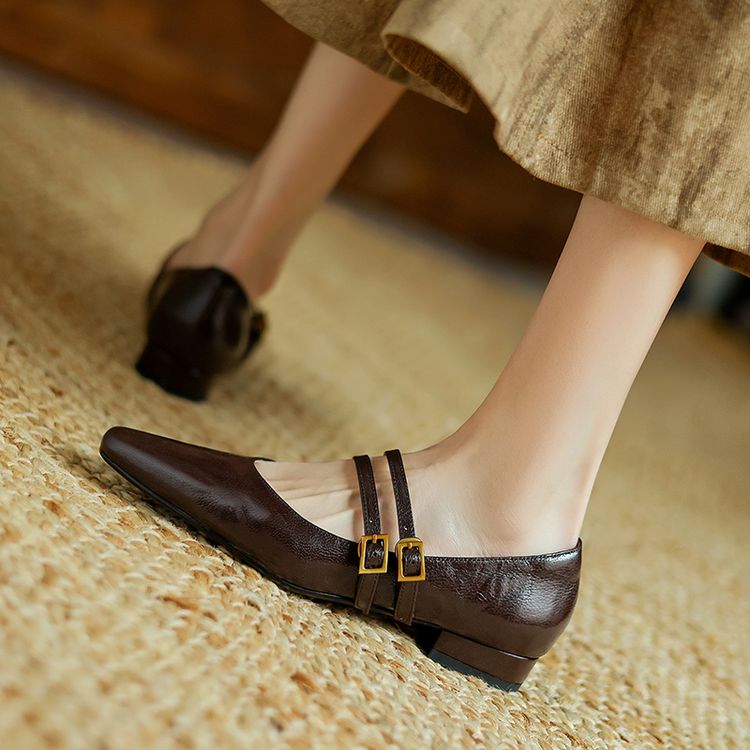 Brown Pointed-toe Flats