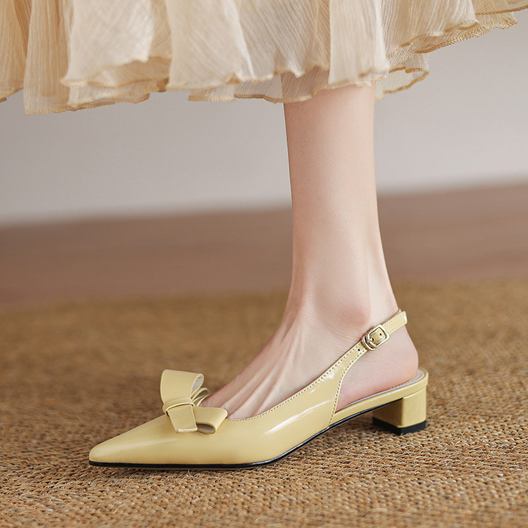Yellow slingback flats