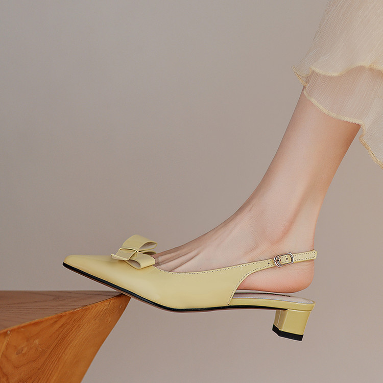 Yellow slingback flats