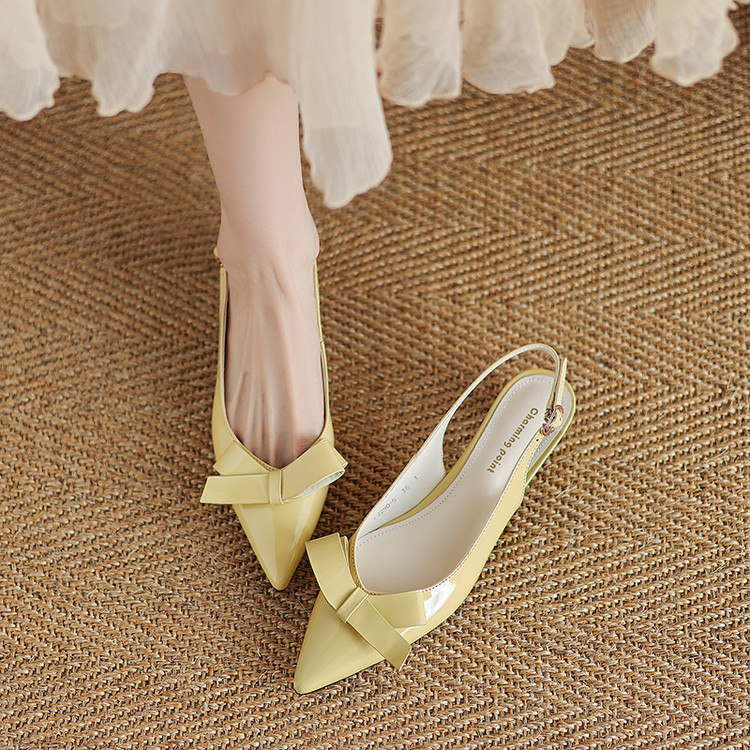 Yellow slingback flats