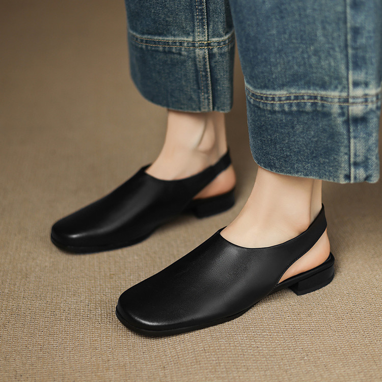 Slingback Black Flats