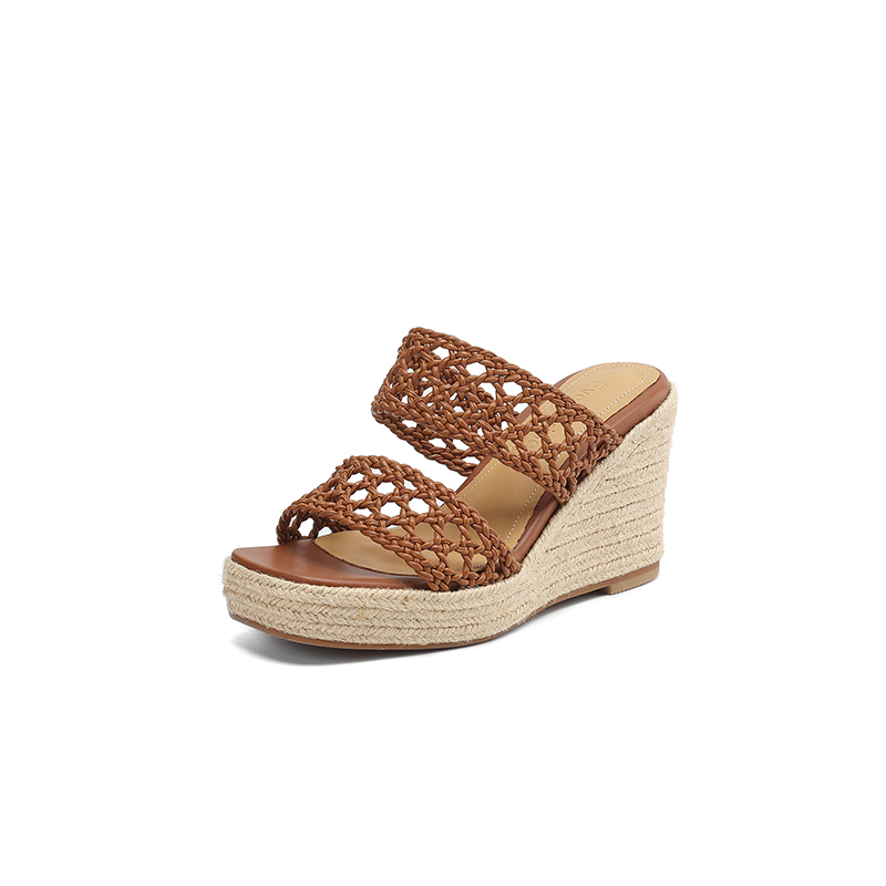 Brown Woven Wedges
