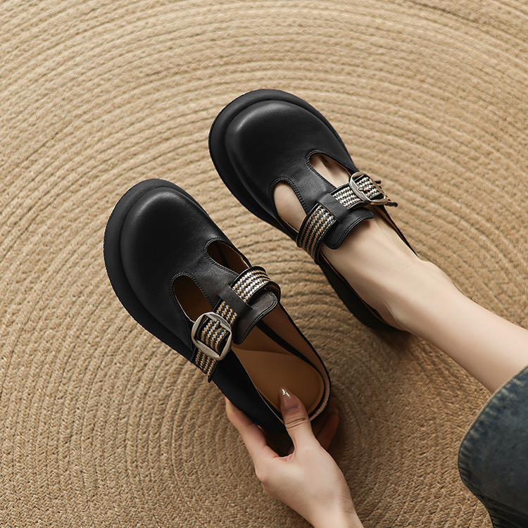 Black Buckle Clog Shoes