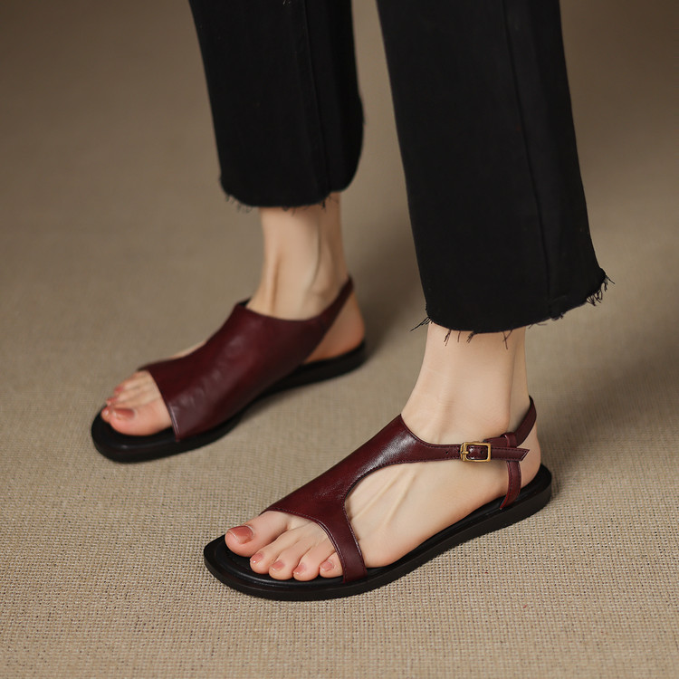 Wine-red Sandals