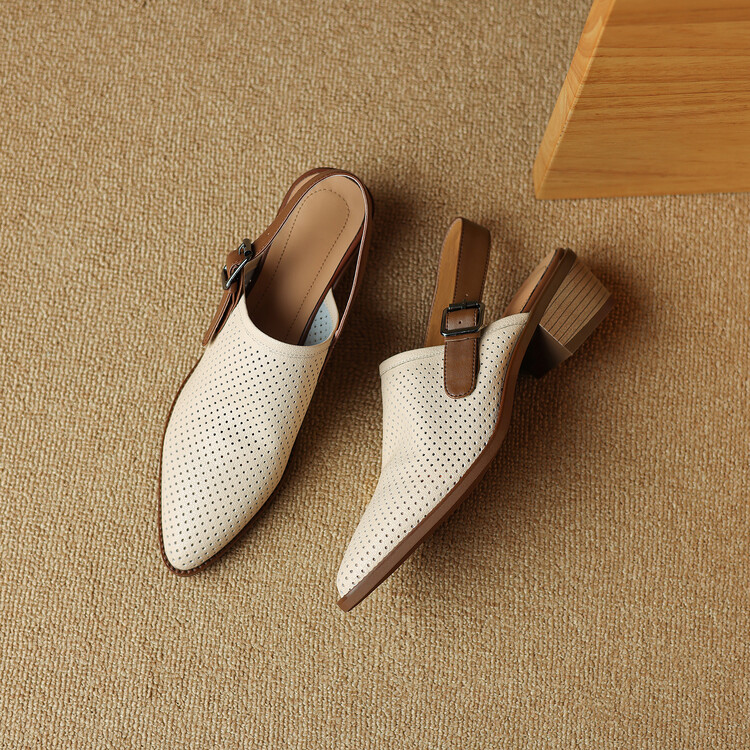 Cream Slingback Shoes