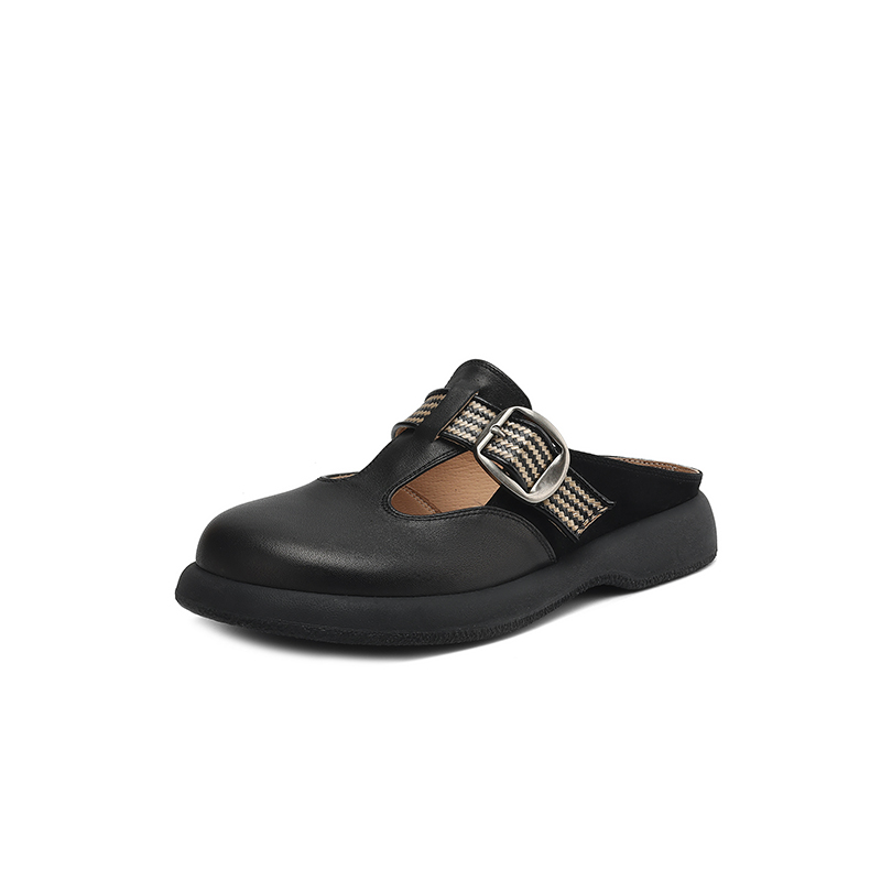 Black Buckle Clog Shoes