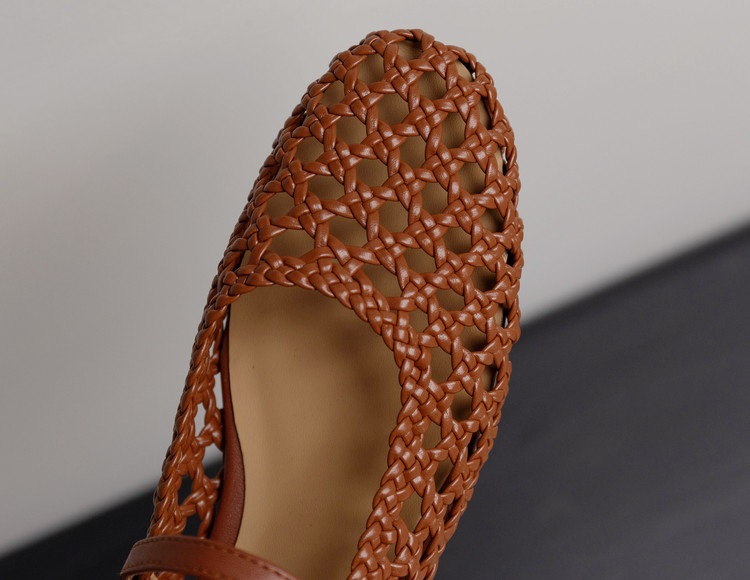 Brown woven sandals