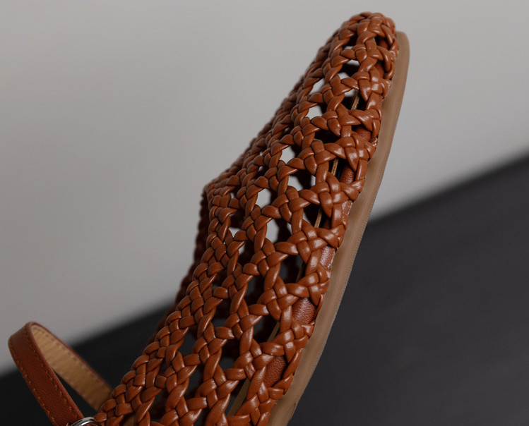 Brown woven sandals