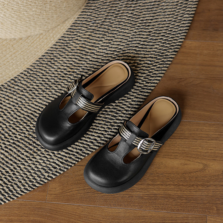 Black Buckle Clog Shoes