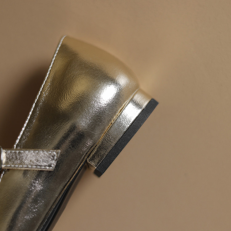 Gold Mary Jane's Flats