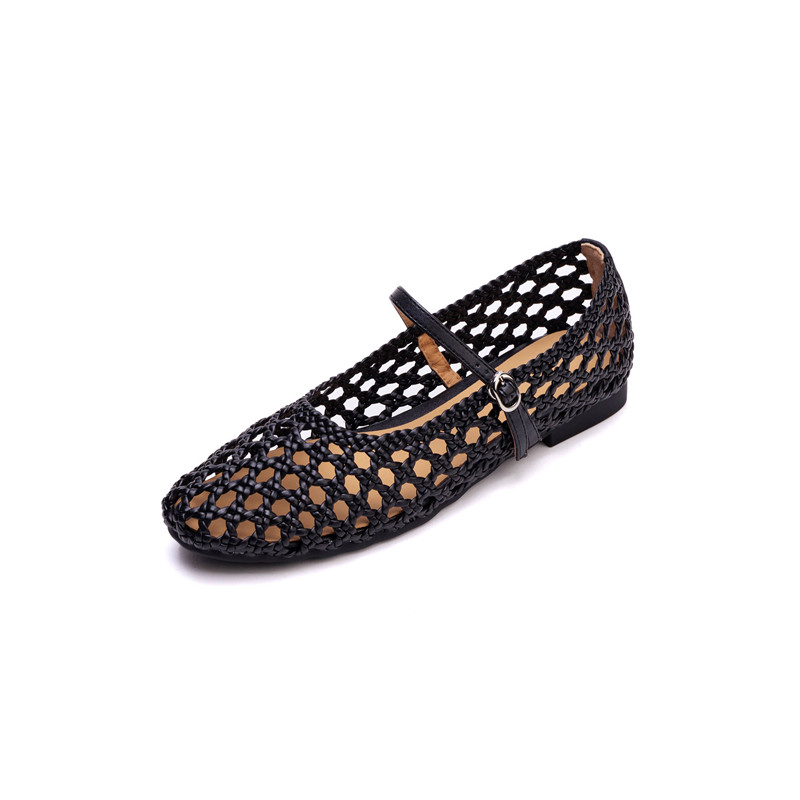 Black Woven Sandals