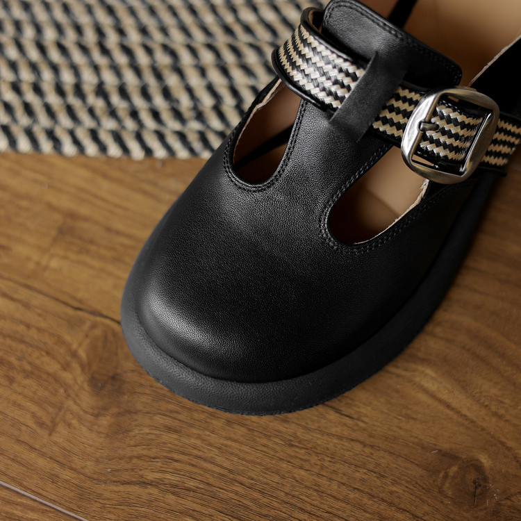 Black Buckle Clog Shoes