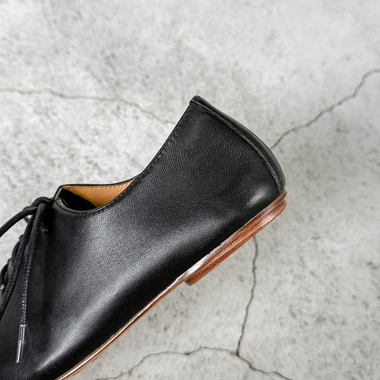 Black Lace-up Flats