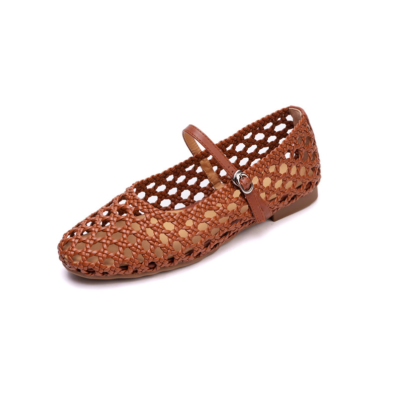 Brown woven sandals