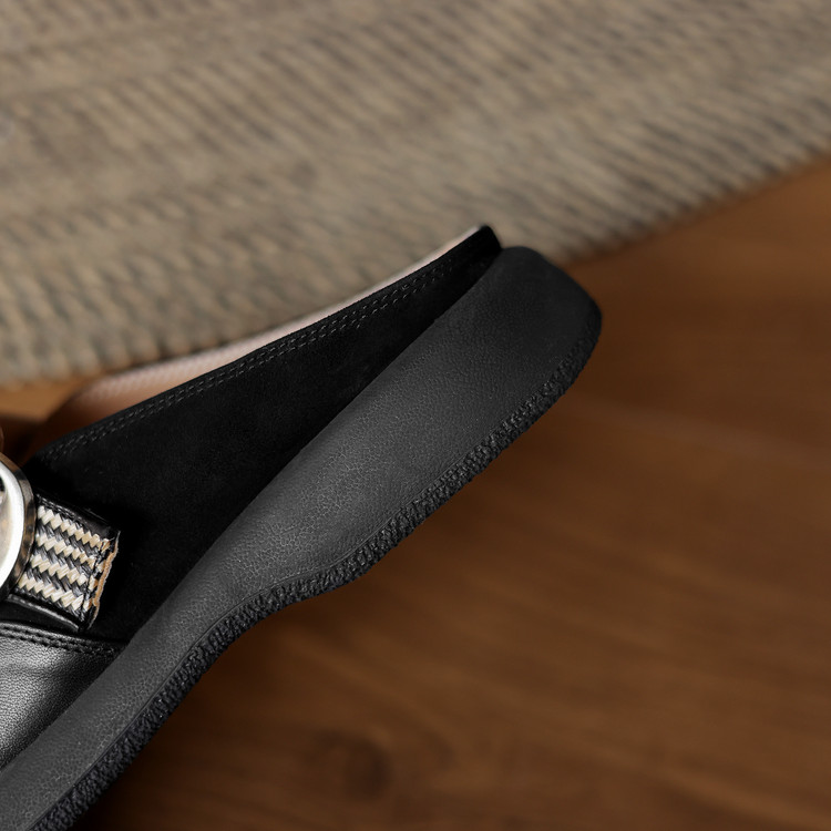 Black Buckle Clog Shoes