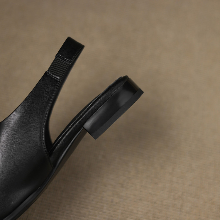 Black Slingback Mules