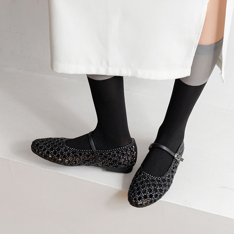 Black Woven Sandals