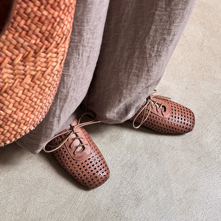 Brown Woven Sandals