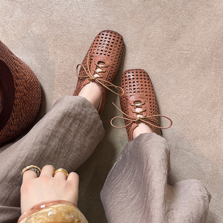Brown Woven Sandals