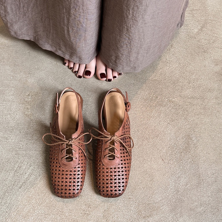 Brown Woven Sandals