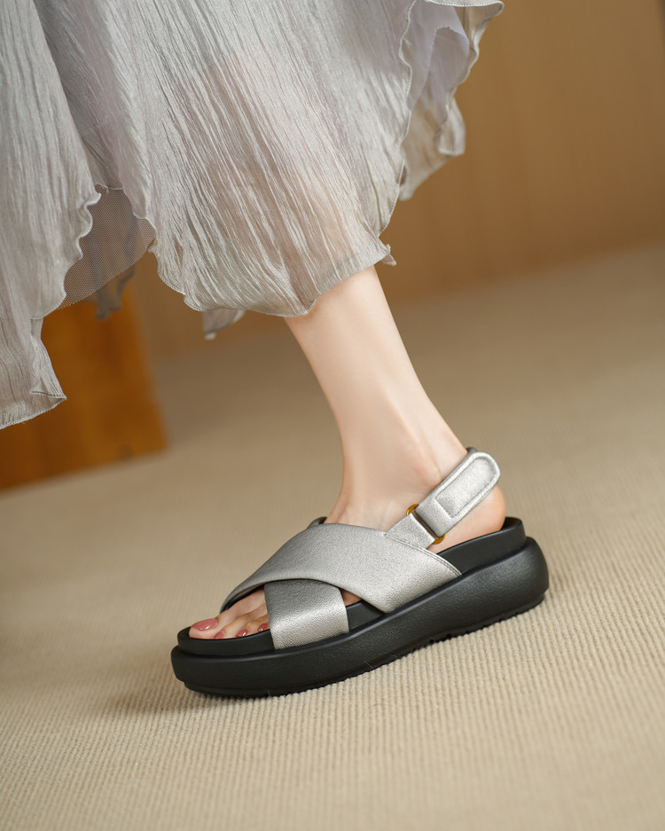 Platform Silver Sandals