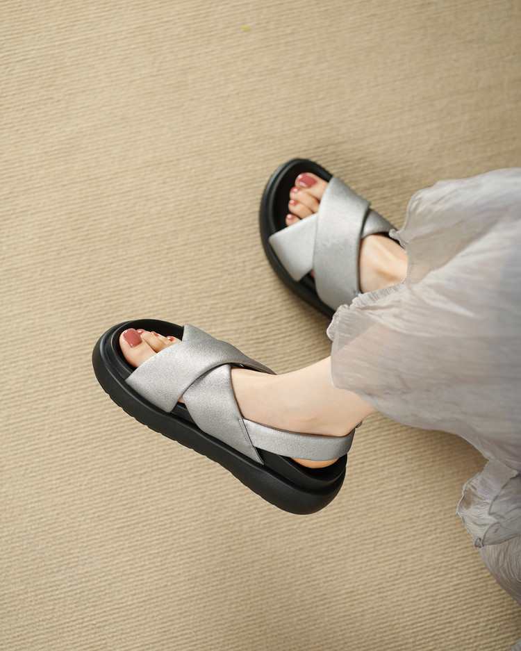 Platform Silver Sandals