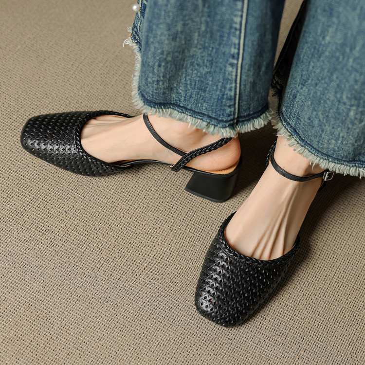 black slingback sandals