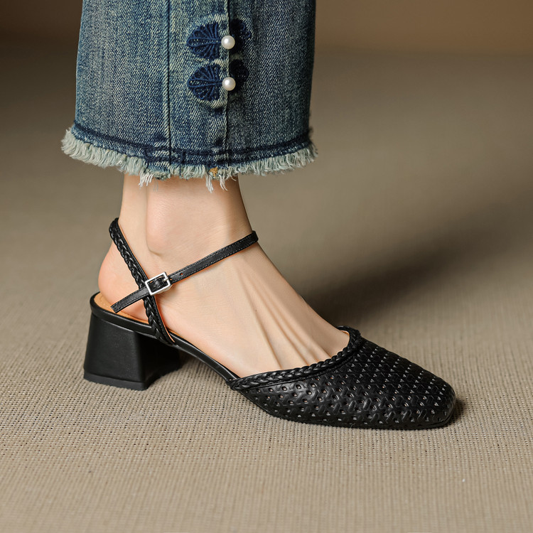 black slingback sandals