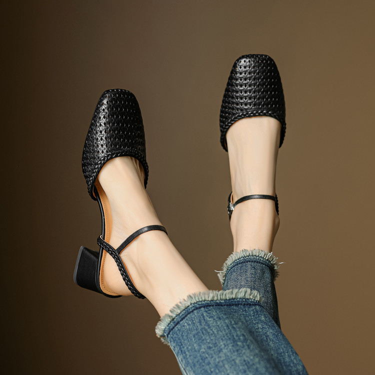 black slingback sandals