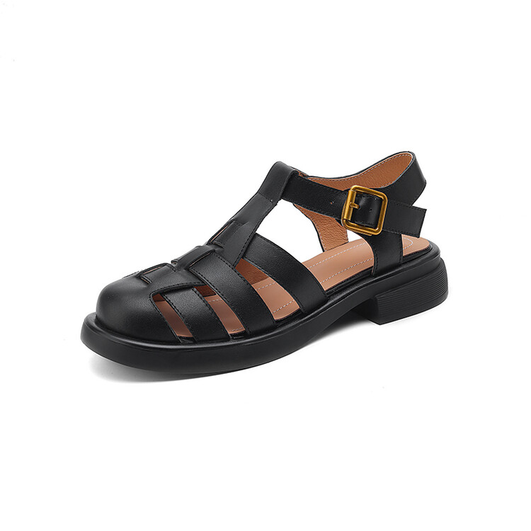 Black Fisherman Sandals