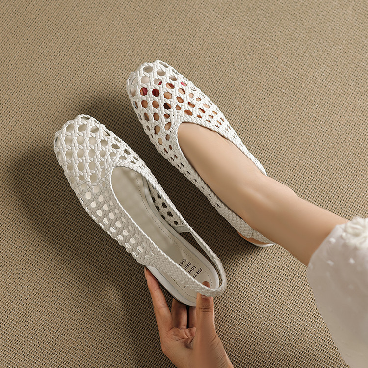 White Woven Sandals