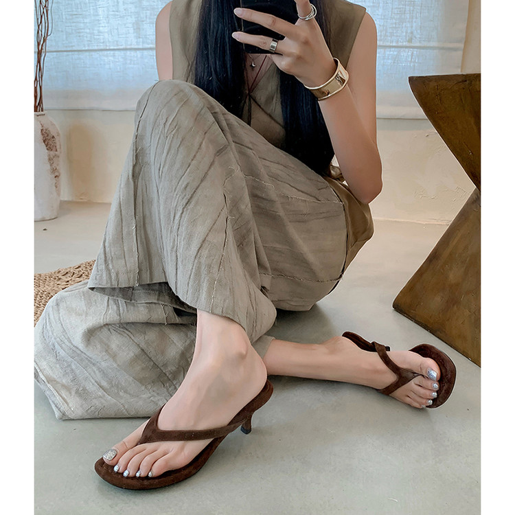 Chocolate Thong Heels